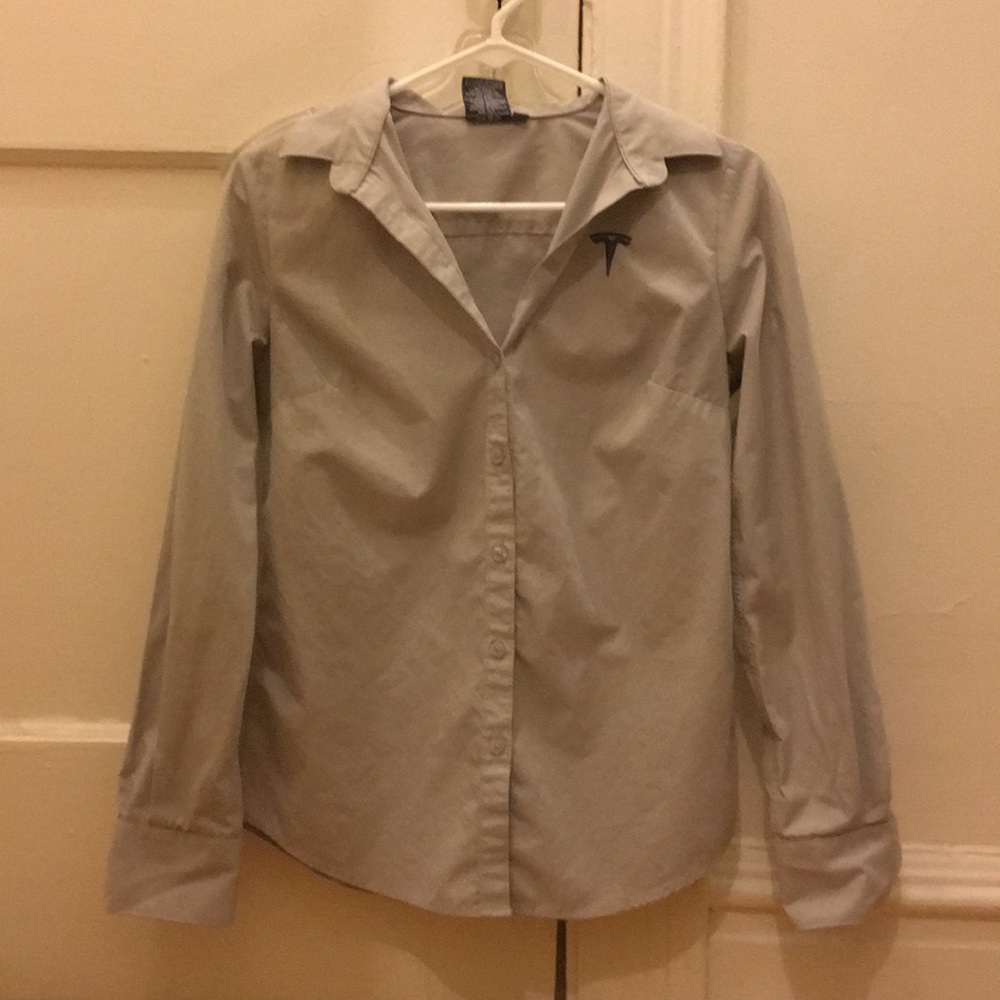 Women’s S TESLA Dress Shirt in Grey